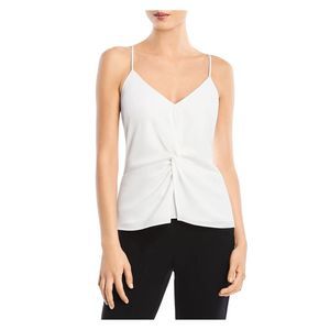 BAILEY Womens White Twist Front Spaghetti Strap V Neck Tank Top S